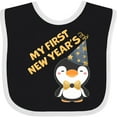 thumbnail image 3 of Inktastic My 1st New Years with Cute Penguin in Blue Hat Boys or Girls Baby Bib, 3 of 4