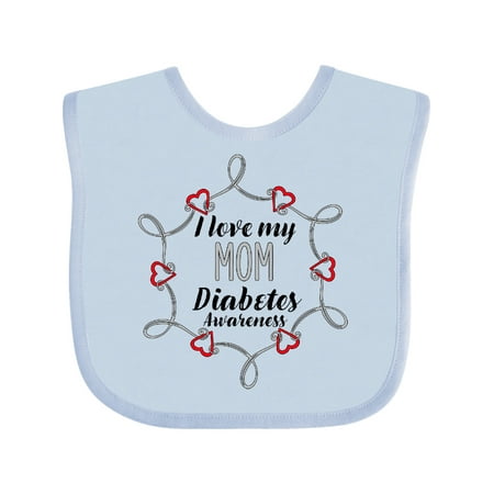 

Inktastic I Love My Mom Diabetes Awareness Gift Baby Boy or Baby Girl Bib