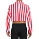 thumbnail image 3 of Blazer a rayas de cultivo para hombres, chaqueta deportiva de solapa de un solo botón, trajes de rayas de negocios, L rojo y blanco, 3 of 6