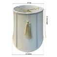 thumbnail image 2 of 10x12x12 Drum Tassel Lampshade, Eggshell Shantung Fabric, 2 of 5