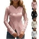 thumbnail image 1 of Blusas para mujer,Blusa informal de punto con cuello redondo para mujer, camisa de manga larga con botones metálicos, blusa de poliéster para usar en casa, sopatenor, 1 of 9