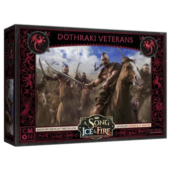 CMON A Song of Ice and Fire Tabletop Miniatures Dothraki Veterans Unit Box - Fearless Warriors of The Great Grass Sea, Strategy Game for Adults, Ages 14 , 2  Players, 45-60 Minute Playtime, Made