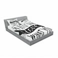 thumbnail image 3 of Ambesonne Saying Fitted Sheet & Pillow Sham Set, Do What You Love Success, Twinxl, Black White, 3 of 3