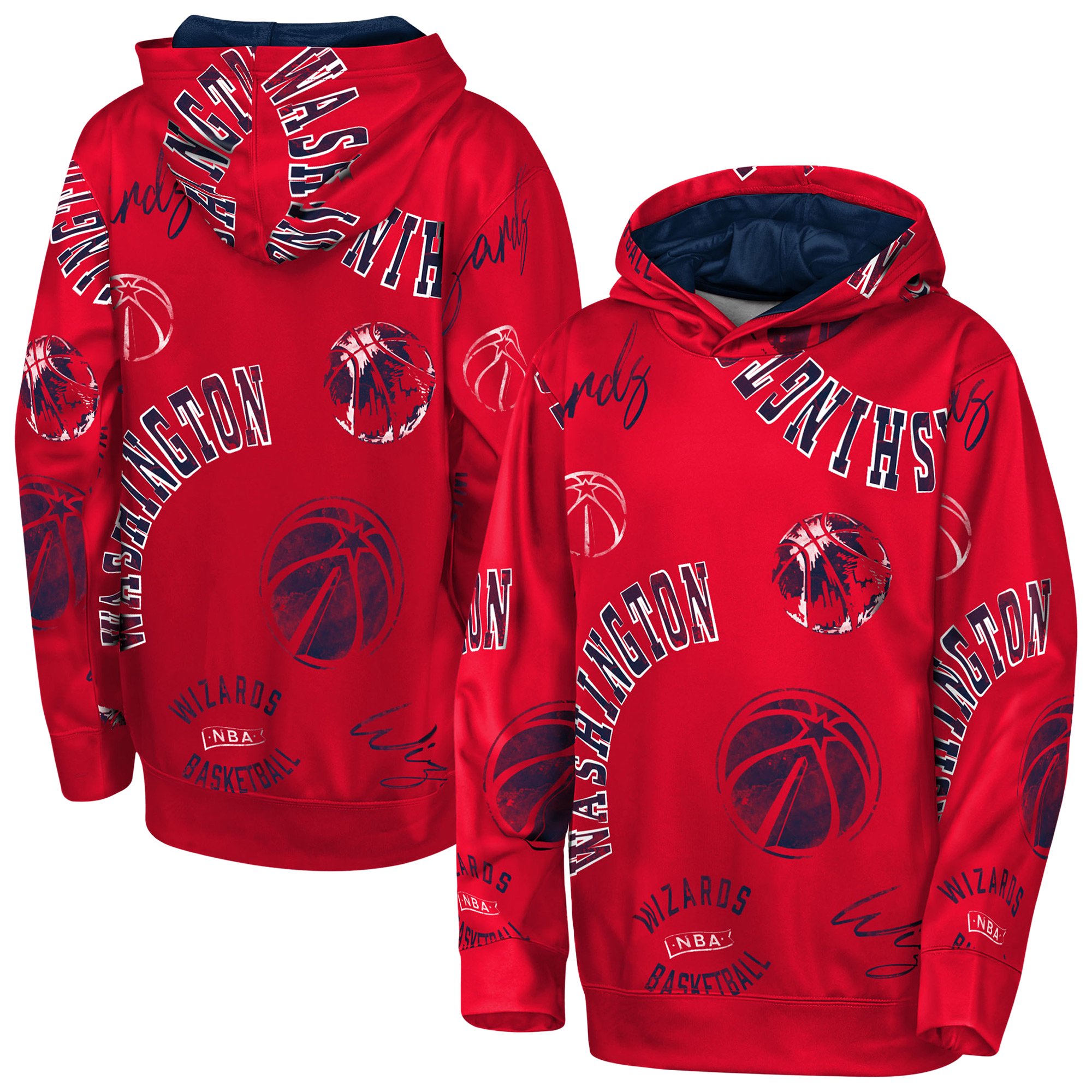 Youth Outerstuff Red Washington Wizards Moving Violation Hoodie