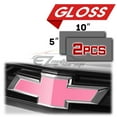thumbnail image 2 of 2Pcs 5"x10" Chevy Emblem Bowtie Gloss Pink Vinyl Wrap Sticker Decal Film Sheet, 2 of 8
