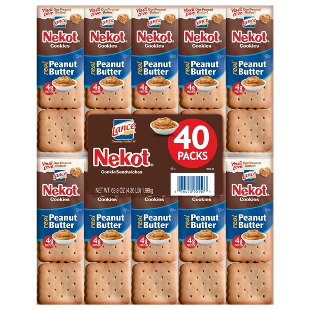Lance Nekot Peanut Butter Sandwich Cookies, 40 Ct