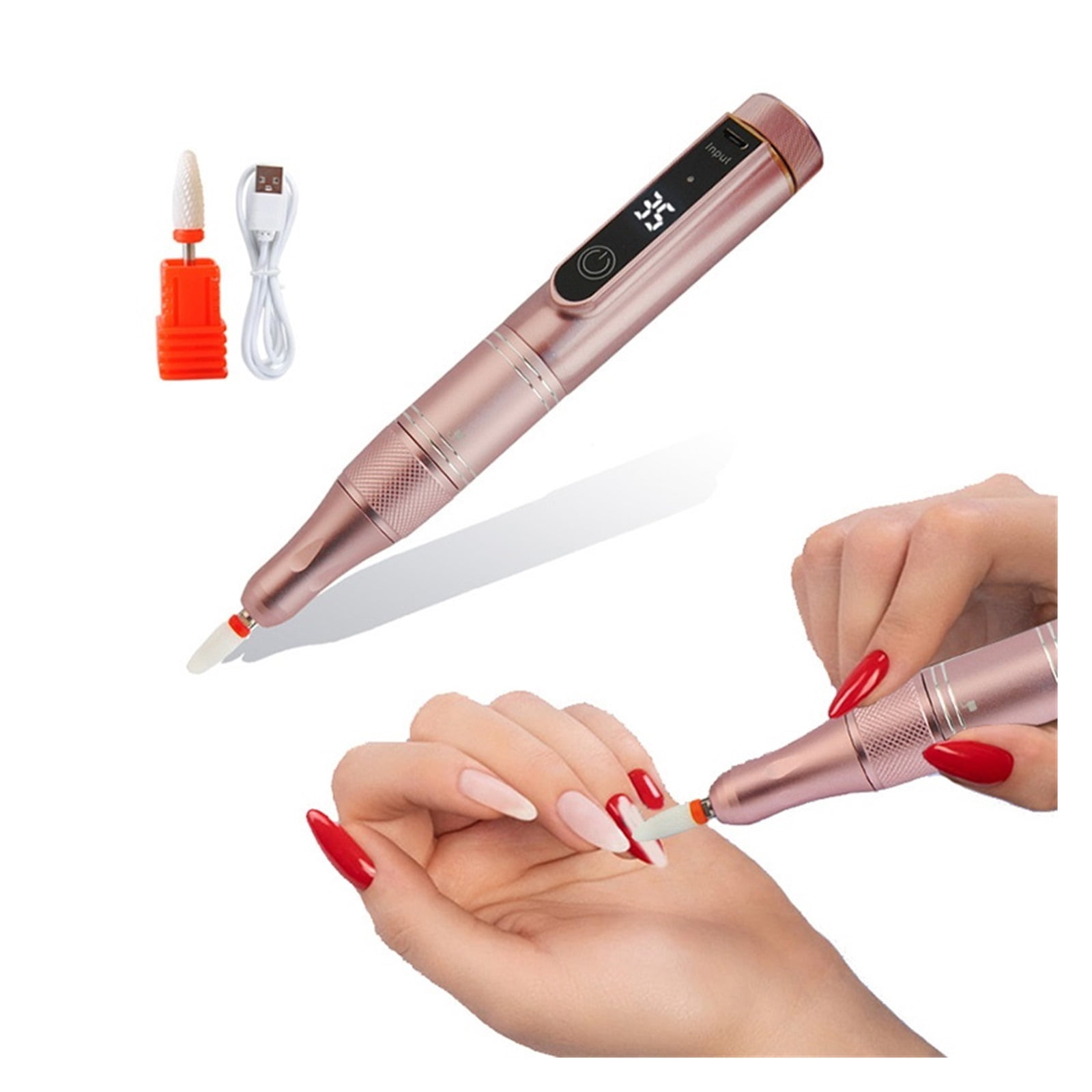 35000RPM Rechargeable Nail Drill Machine Portable Manicure Drill Nail Cuticle Tool Salon Nail E-File Cordless Nail Drill ,Lightweight and Portable