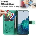thumbnail image 4 of For Samsung S20 Plus Case, Mantto PU Leather Cover with Cat Patterned Embossed Cute Painted Flip Wallet Card Case, Kickstand Hand Strap Magnetic Closure Case For Samsung Galaxy S20 Plus, Green, 4 of 9