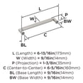 thumbnail image 5 of Amerock Ballard 6-5/16 inch (160mm) Center-to-Center Satin Nickel Cabinet Pull, 5 of 6