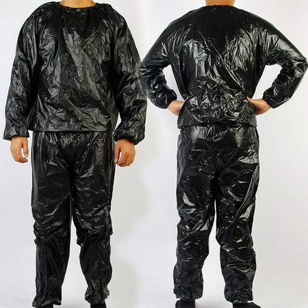 PVC Thickened Black Heavy Duty Sweat Gym Fitness Sauna Suit Tracksuit ...