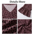 thumbnail image 6 of Shine Up Blouses for Womens Floral Print Tunic Tops Summer V-Neck 3/4 Ruffle Sleeve Blouse, 6 of 7