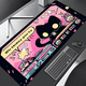 thumbnail image 1 of Alfombrilla para teclado con nubes de gato negro, alfombrilla para ratón extendida con borde de bloqueo, almohadilla de protección para escritorio de oficina, color rosa y morado, XXL, 1 of 5