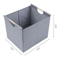 thumbnail image 4 of Unique Bargains Fabric Storage Bin with Wooden Handles Gray 15*12.8*12.8, 4 of 6