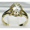 thumbnail image 2 of LBG British Made 14k Yellow Gold Real Genuine Aquamarine Womens Engagement Ring - 33 size options - Size 8.25, 2 of 6