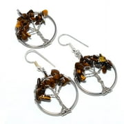 Tree Of Life Yellow Tiger Eye  925 Sterling Silver Set S2632