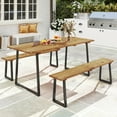 thumbnail image 2 of Outsunny Picnic Table and Bench Set for 6 Persons with 2" Umbrella Hole, 2 of 10