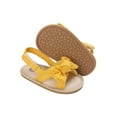 thumbnail image 2 of Seyurigaoka Baby Girls Summer Beach Sandals, Cotton Bowknot Open-Toe Sandals with Nonslip Soles, 2 of 8