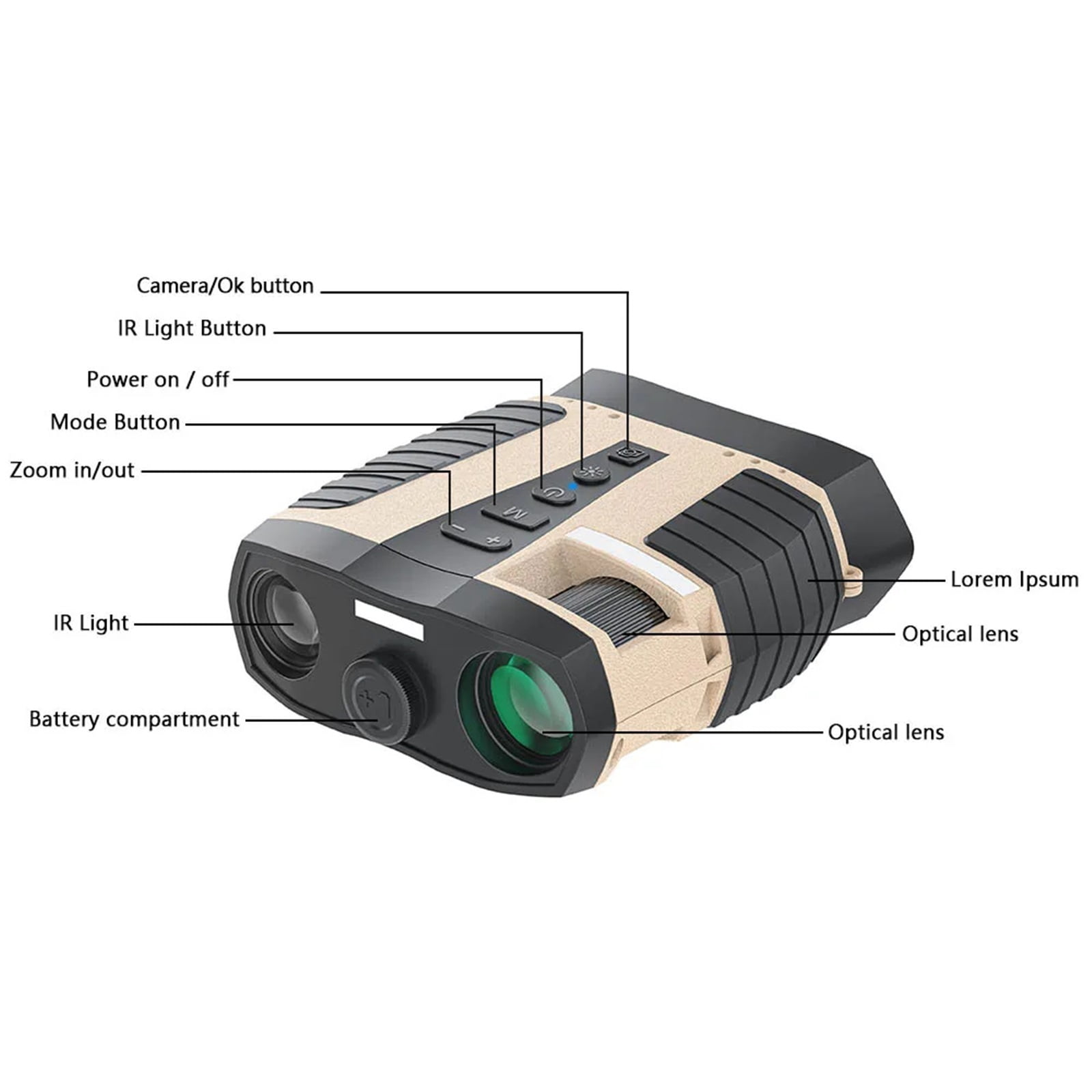 3 Inch 1080P HD Rechargeable Binoculars Telescope 40MP Camera 200M 8X Zoom Digital Infrared Night Vision for Camping