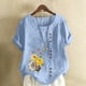 thumbnail image 2 of Camiseta suelta informal de verano con cuello redondo y manga corta con estampado de flores para mujer OAVQHLG3B Store  lin121212, 2 of 4