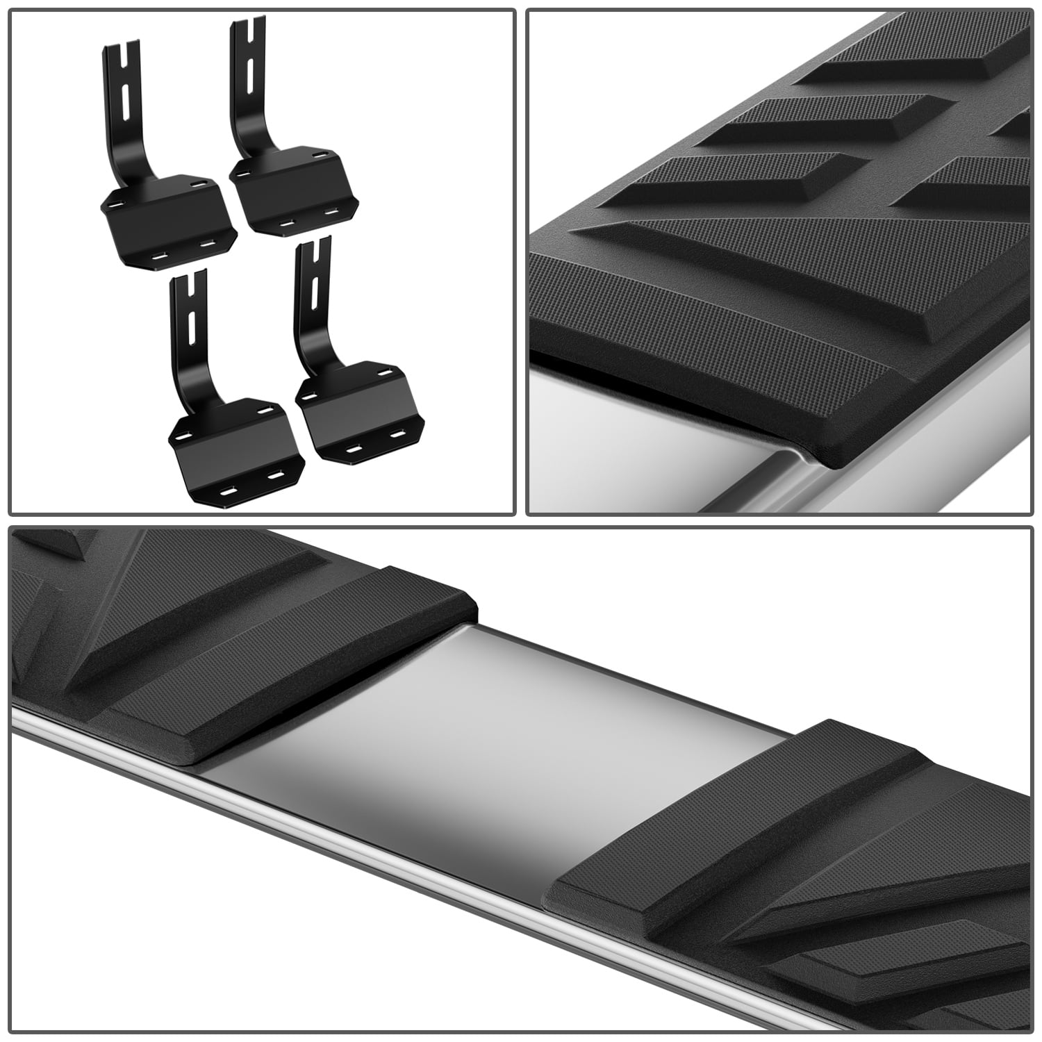 DNA Motoring 6.5" Side Step Nerf Bars Running Boards for 2015-2024 F150-F350 Super Duty Regular Cab