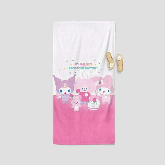 Kawaii Sanrios Hello Kittys Kuromi Melody Quick Dry Beach Towel Oversized Women Cape Swimming Absorbent Bath Towel Surf Poncho