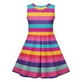 thumbnail image 4 of Favoffer Girls' Spring-Summer Multicolor Gradient Elegant Skater Dress & Round-Neck Sleeveless Flared Dress for Casual, Party, Dance, Photoshoot 3-14Y, 4 of 6
