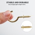 thumbnail image 3 of Uxcell 20pcs Cup Ceiling Hooks 1-1/2" Brass Plating Screw-in Ceiling Wall Thread Hooks Great for Indoor Outdoor Plant, 3 of 7
