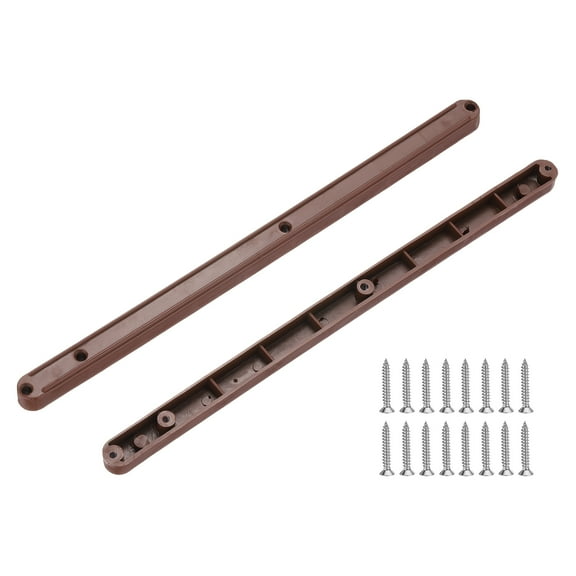 Uxcell 12 Inch Drawer Slides Plastic Guide Rails Side Mounted Rails with Mounting Screws, Brown 4 Pcs