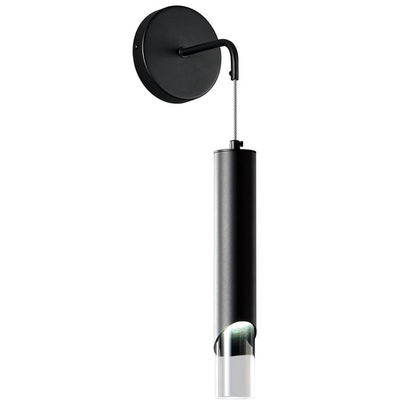 Deyidn Modern Adjustable Black Wall Sconce - 23.22 Inch LED Wall Light with Height Adjustment