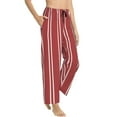 thumbnail image 2 of Daiia Stripes Red White Women's Sleep Pant with Pockets and Drawstring,Pajama Pants-Large, 2 of 9