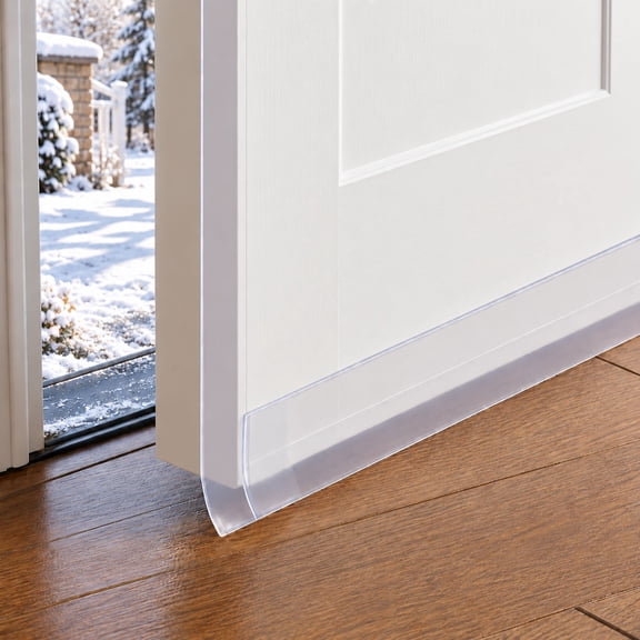 Self-Adhesive Silicone Weather Stripping, 1" W x 20 FT Clear Door Seal Strip, Flexible Draft Stopper for Doors Windows, Seals Gaps 0.6" Thicker Wide Adhesive Backing Blocks Drafts, Dust, Air Leaks
