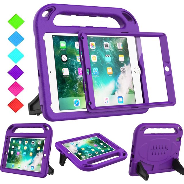 Funda para iPad BMOUO Kids para iPad de 6ª y 5ª generación de 9,7 pulgadas, color morado