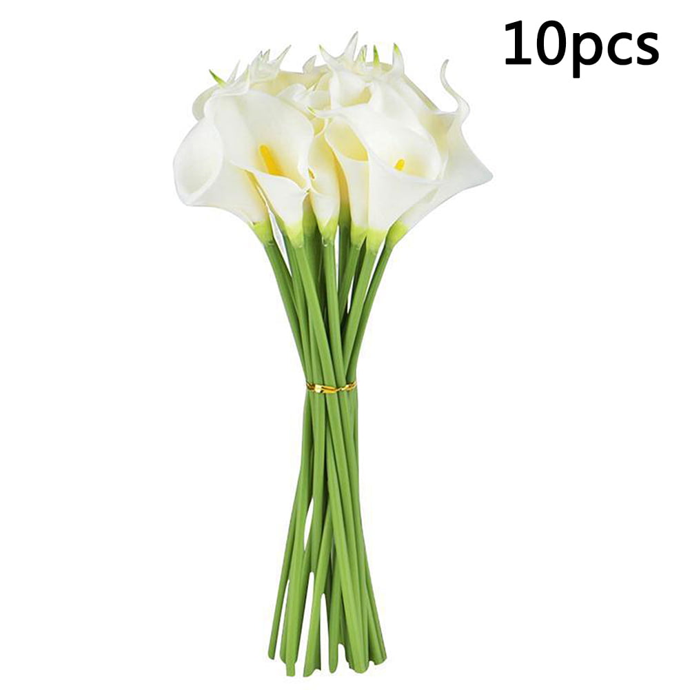 10Pcs Artificial Calla Lily Wedding Bouquet Fake Flower Party Home Decoration hi