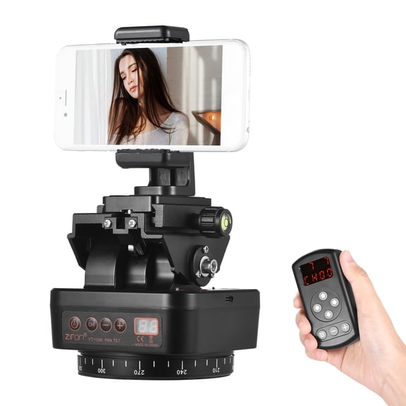 Tripod Head,Battery Remote Pan Tilt 14 Inch Rotatable Motorized Panoramic Head Battery With Head Head Motorized Panoramic Head 1/4 Inch Screw Tilt Head Load Built-in Battery With Remote Cont