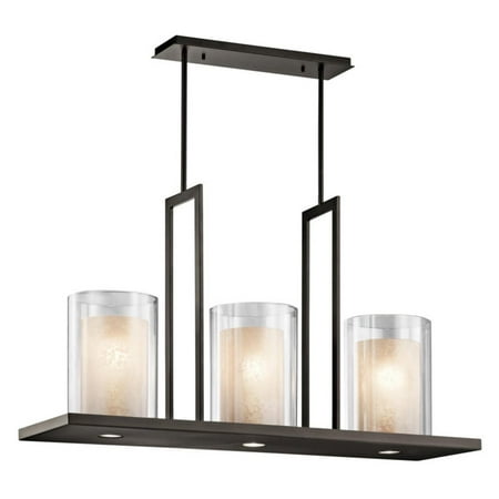 

Kichler 42548OZ 40 in. Triad 3 Light Linear Chandelier Olde Bronze