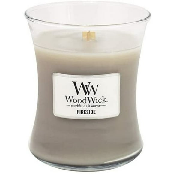 (scented, Medium Jar) - Woodwick Jar Candle (Medium) (Fireside)