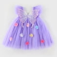 thumbnail image 2 of Staki Girls Sleeveless Dress Baby Girl Summer Daily Dress Stripe Tie-Up Spaghetti Strap Sleeveless(Light Purple,2-3 Years), 2 of 9