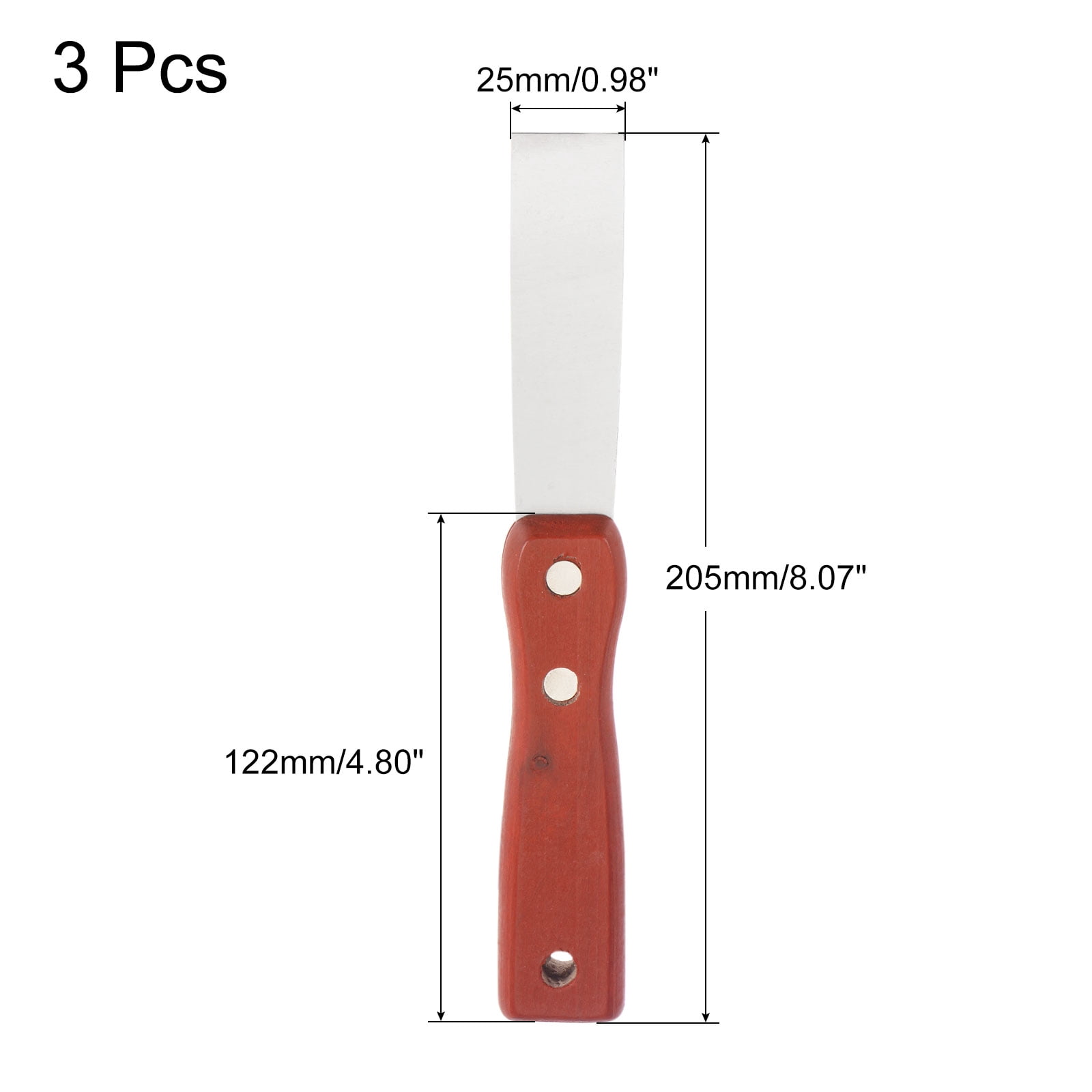 Unique Bargains Putty Scraper Stainless Steel Putty Knife Drywall Puttying 205mm 3Pcs