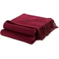 thumbnail image 5 of Luxurious Hand Woven Cozy Warm Combed Cotton All Season Indoor Outdoor Light Weight Fade Resistant Couch Chair Bed Throw Blankets Batik 50x60 Inch (Set of 2), 5 of 5