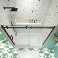 thumbnail image 3 of Bathtub shower door, sliding door, with 5/16" tempered glass and Matted black finish 6058, 3 of 4