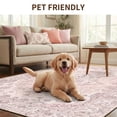 thumbnail image 4 of KoshiMe Washable Area Rug 8'x10', Non-Slip Soft Vintage Distress Floral Rugs for Living Room, Stain Resistant Low Pile Medallion Carpet for Dining Room Office, Gray Pink, 4 of 10