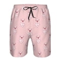 thumbnail image 3 of Honeii's Pig Polka Dot Print Men's Casual Shorts with Drawstring，Swim Trunks Quick Dry Beach Shorts, 3 of 5