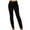 Black, variant on Women's Slacks Pants for Work Pressional Pull On Mid Waisted Full Length Slim Fit Trousers Regular Dress Pants
