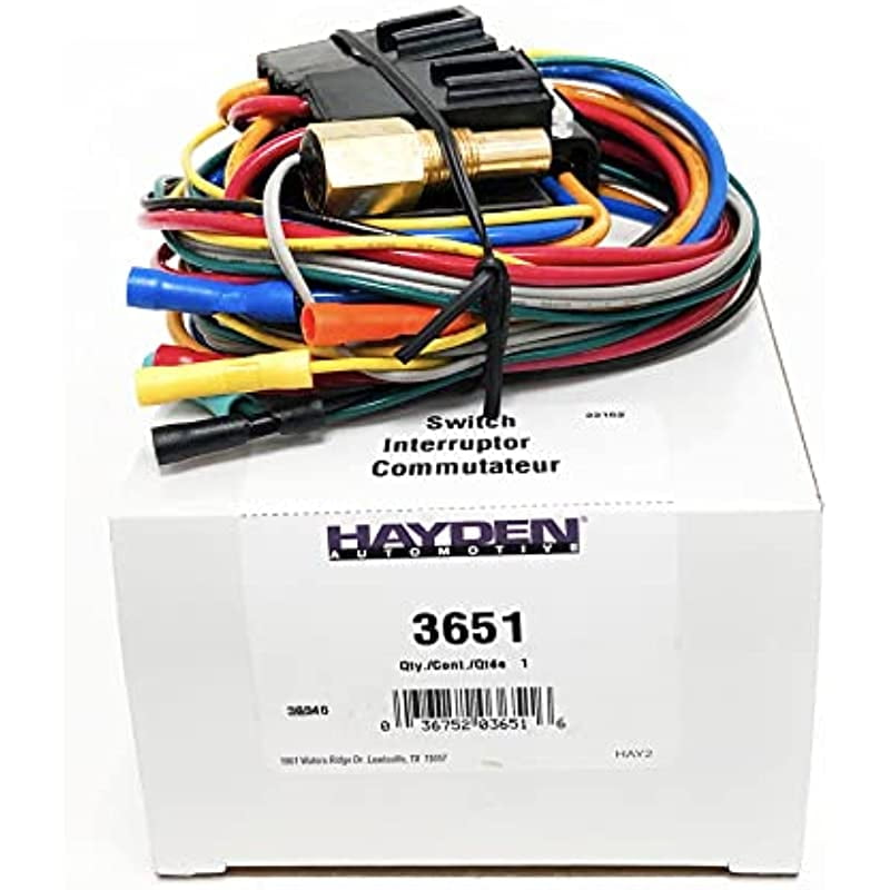 Hayden 3651 Universal AddOn Adjustable Thermostatic Fan Control Kit, Custom Fitting & Wiring