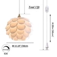 thumbnail image 3 of FSLiving Acrylic Pendant Light with 15ft Plug-in UL On/Off Dimmer Switch Cord Purely White Circle Shade North Europe Minimalist Style Lamp for Loft Restaurant Bedroom,Bulb Sold Separately - 1 Light, 3 of 7