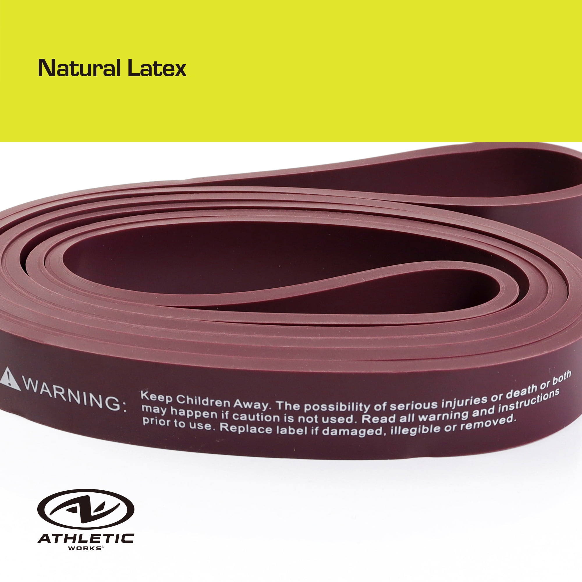 (4 pack) Athletic Works Resistance Bands, Medium, Natural Latex, 40inx0.86in, Purple
