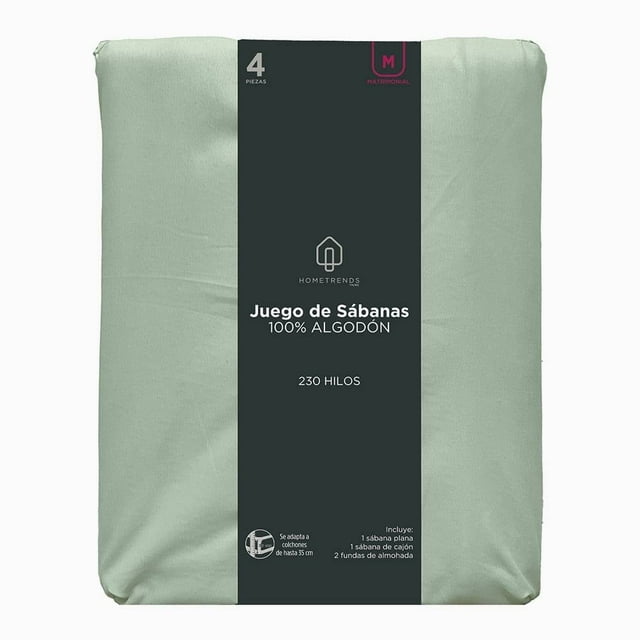 Juego De Sábanas Hometrends Verde 3 Piezas Matrimonial