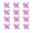 thumbnail image 3 of TULUDA 12 Pcs Glitter Christmas Tree Butterfly Ornaments, 2 Color Artificial Butterfly Ornaments Decoration, Hollow Butterfly Christmas Decorations with Clips, for Christmas Tree, Holiday Crafts, 3 of 9