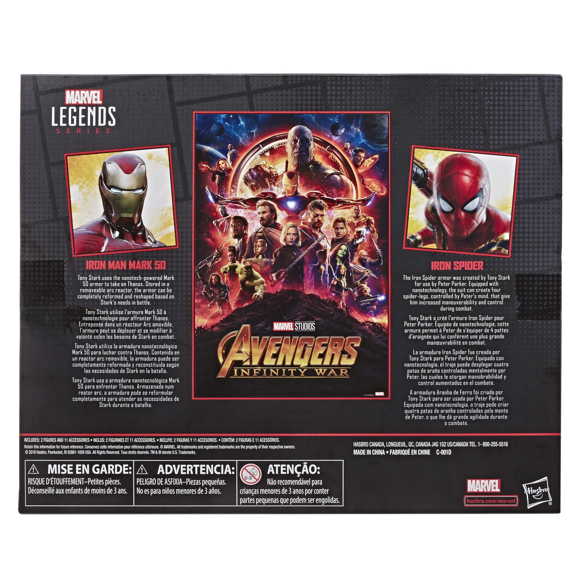 Marvel Legends Series Avengers Infinity War Iron Man Mark 50 And Iron  Spider 2-Pack | Walmart Canada