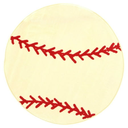 Fun Rugs Fun Shape High Pile Baseball Sports Area Rug